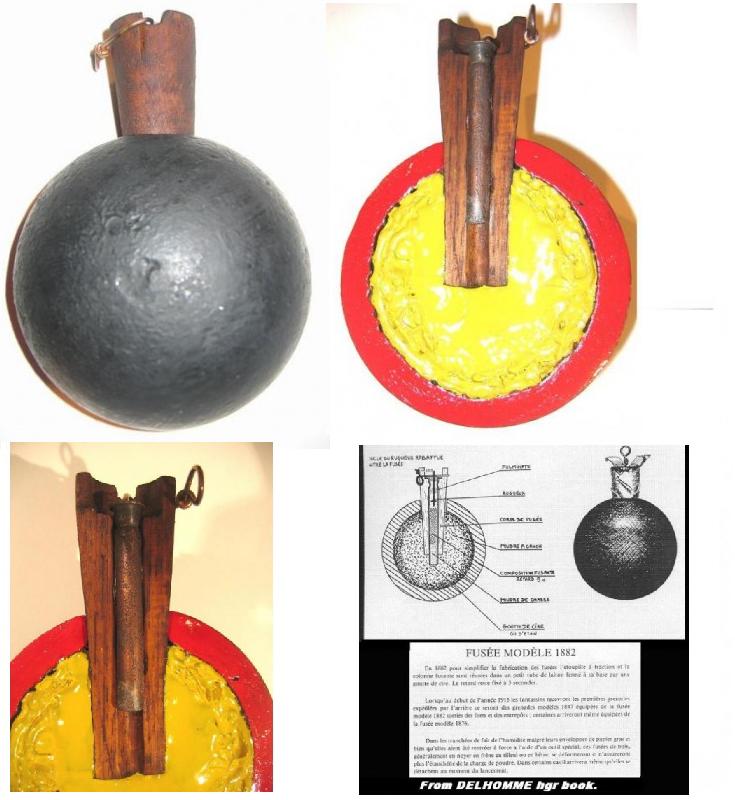 French WW1 1876 Hand Grenade Cutaway